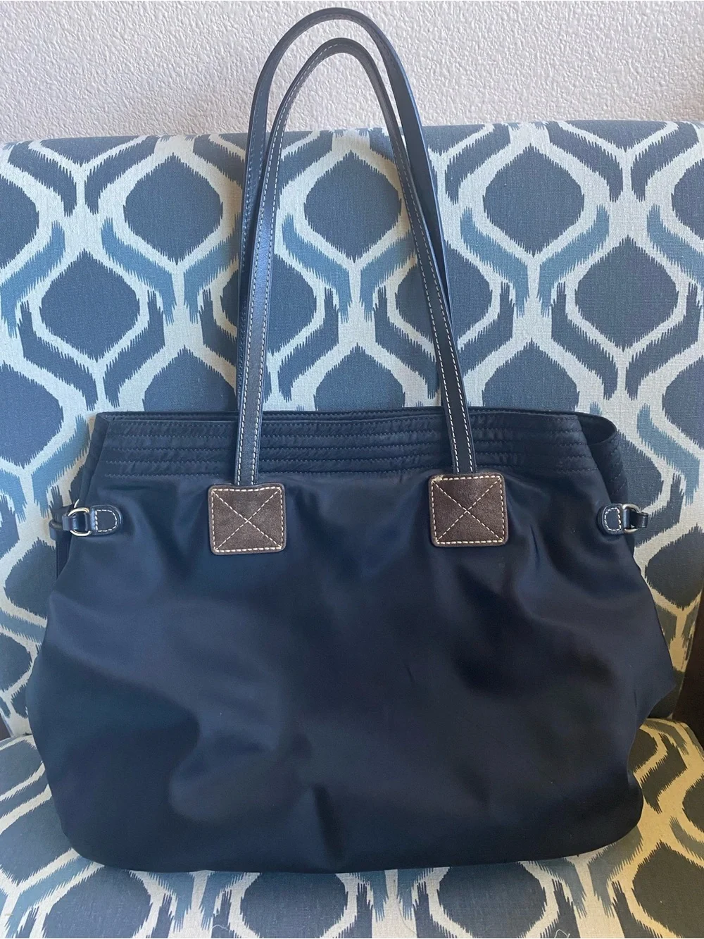 Dooney & Bourke Victoria Black Nylon And Leather Trim Tote Shoulder bag